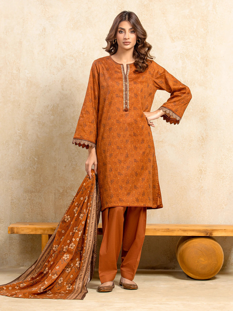 edenrobe Allure Unstitched Printed Khaddar 3Pc Suit EWU5A3-35983