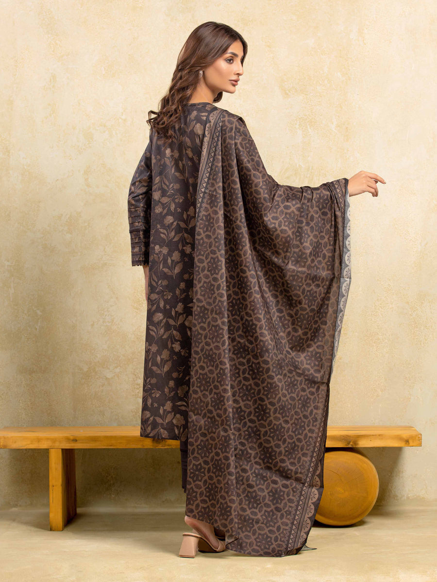 edenrobe Allure Unstitched Printed Khaddar 3Pc Suit EWU5A3-35990