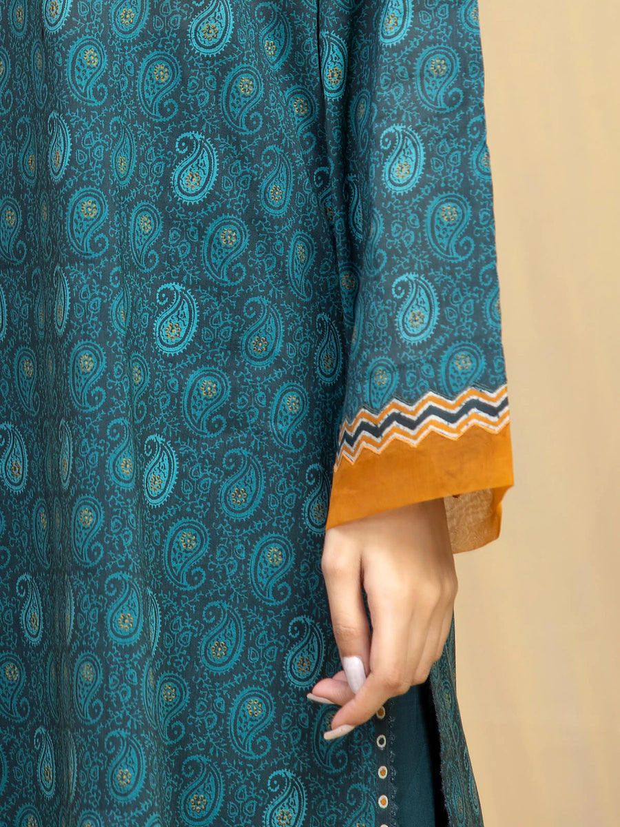 edenrobe Allure Unstitched Printed Khaddar 3Pc Suit EWU5A3-35992