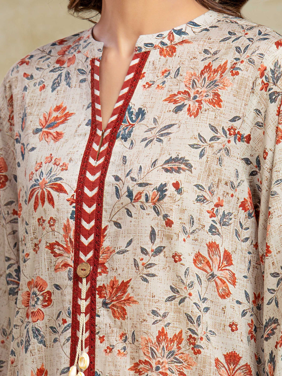 edenrobe Allure Unstitched Printed Khaddar 3Pc Suit EWU5A3-35993