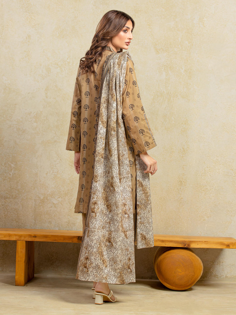 edenrobe Allure Unstitched Printed Khaddar 3Pc Suit EWU5A3-35994