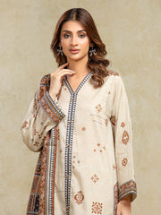 edenrobe Allure Unstitched Printed Khaddar 3Pc Suit EWU5A3-35995