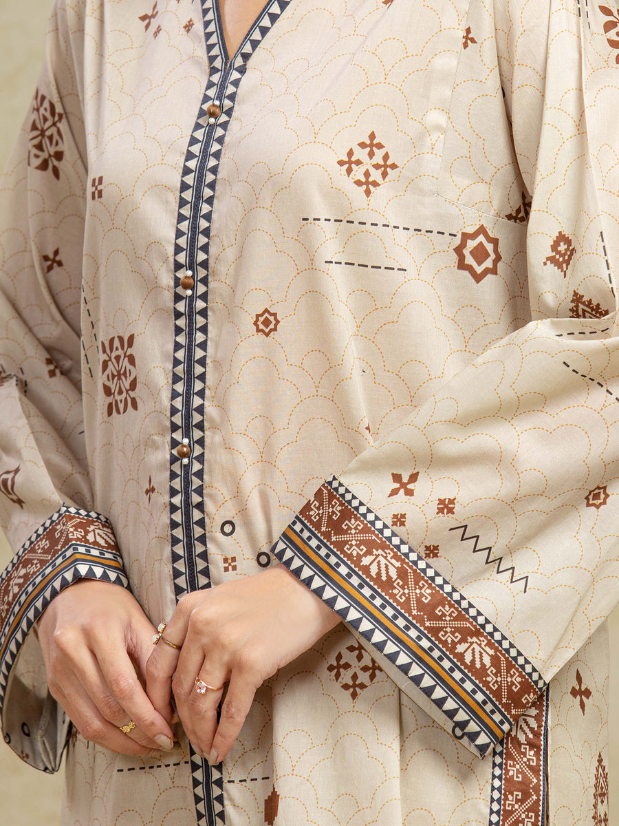 edenrobe Allure Unstitched Printed Khaddar 3Pc Suit EWU5A3-35995