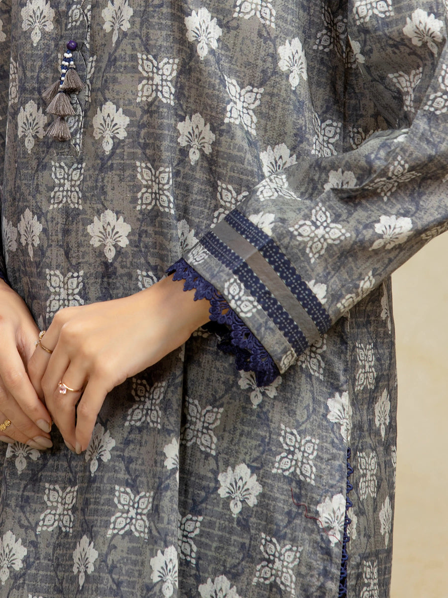 edenrobe Allure Unstitched Printed Khaddar 3Pc Suit EWU5A3-35999