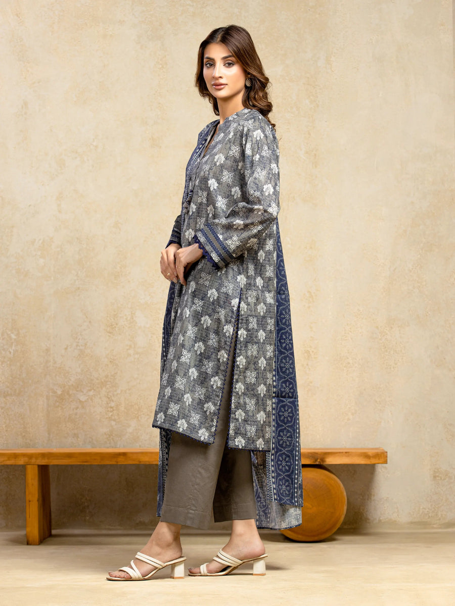 edenrobe Allure Unstitched Printed Khaddar 3Pc Suit EWU5A3-35999