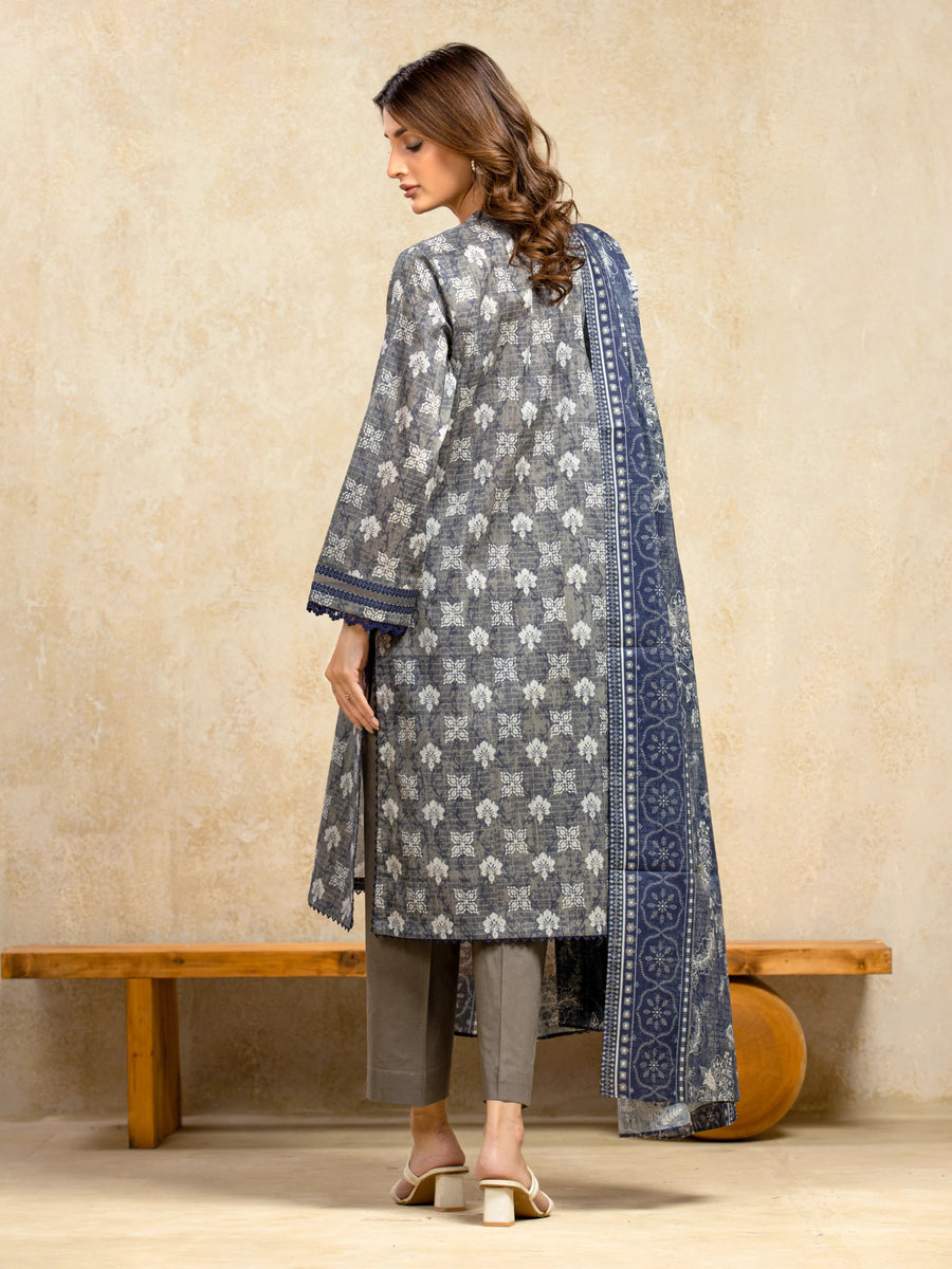 edenrobe Allure Unstitched Printed Khaddar 3Pc Suit EWU5A3-35999