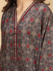 edenrobe Allure Unstitched Printed Khaddar 3Pc Suit EWU5A3-36000