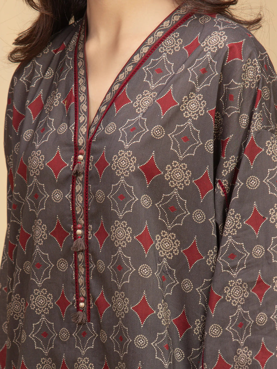 edenrobe Allure Unstitched Printed Khaddar 3Pc Suit EWU5A3-36000