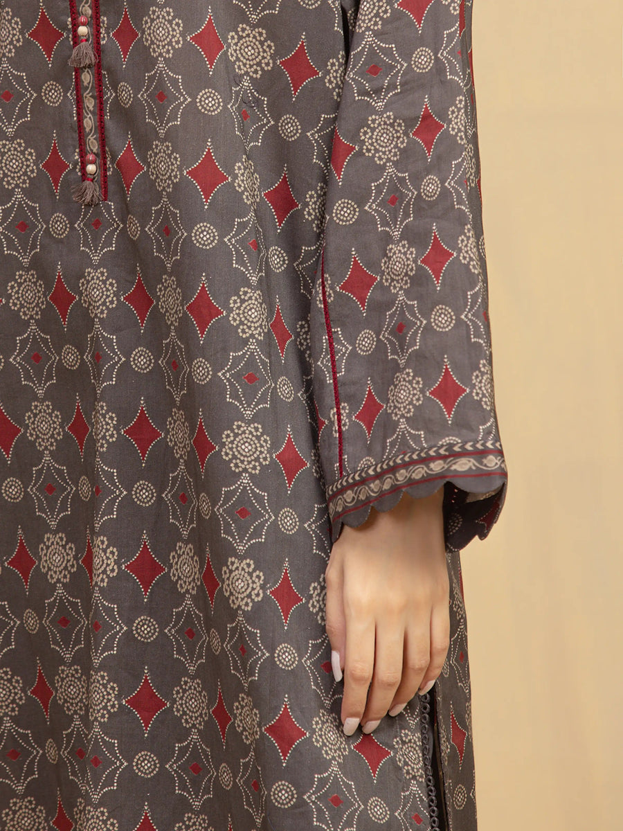 edenrobe Allure Unstitched Printed Khaddar 3Pc Suit EWU5A3-36000