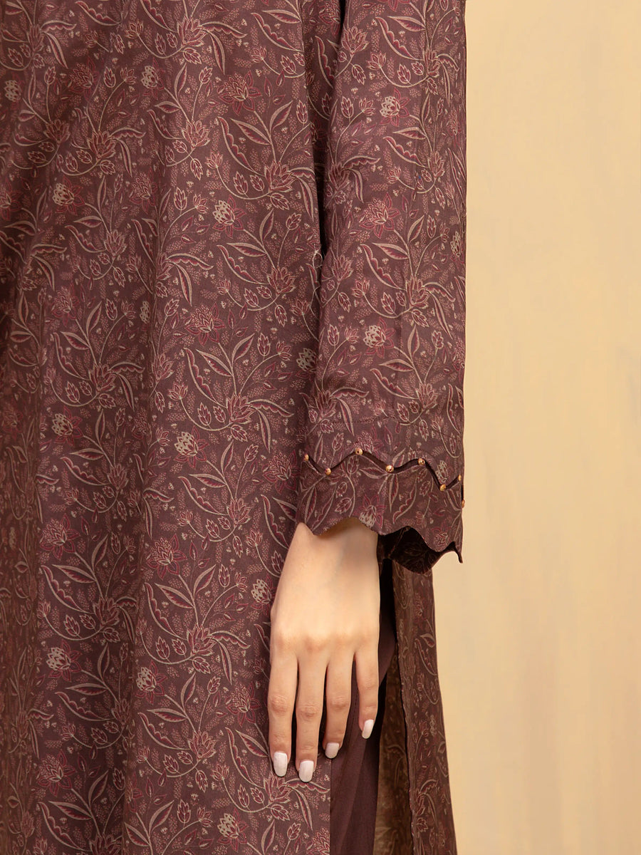 edenrobe Allure Unstitched Printed Khaddar 3Pc Suit EWU5A3-36002