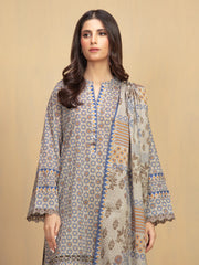 edenrobe Allure Unstitched Printed Khaddar 3Pc Suit EWU5A3-36003