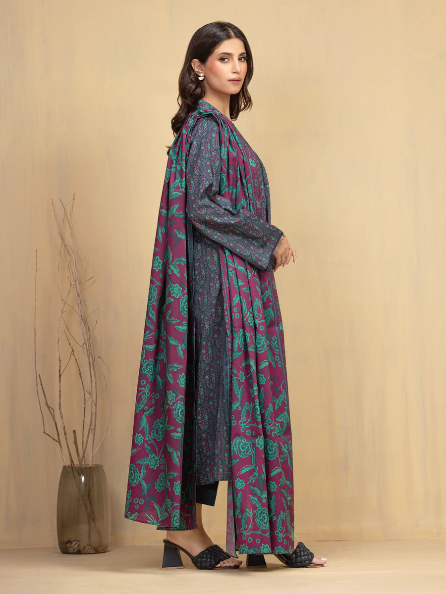 edenrobe Allure Unstitched Printed Khaddar 3Pc Suit EWU5A3-36006