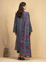 edenrobe Allure Unstitched Printed Khaddar 3Pc Suit EWU5A3-36006