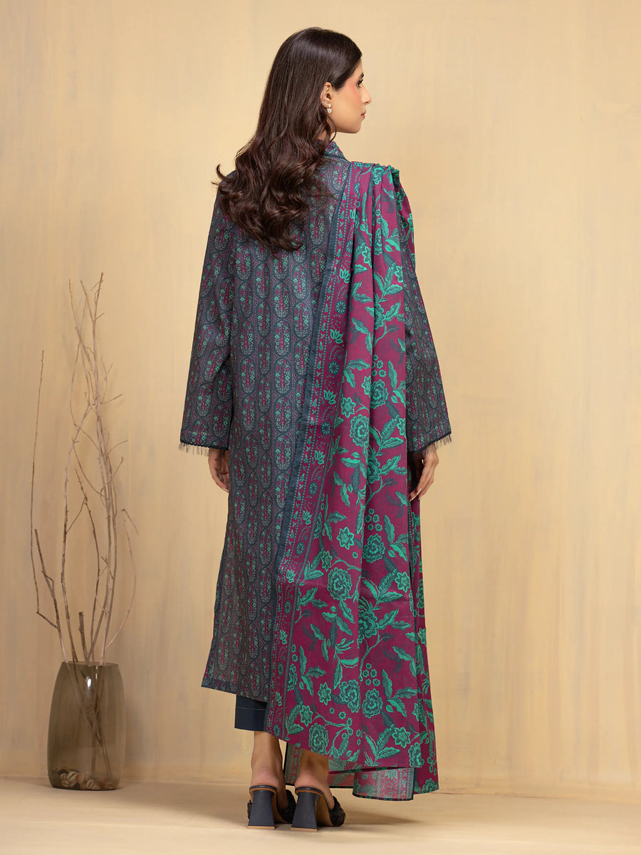 edenrobe Allure Unstitched Printed Khaddar 3Pc Suit EWU5A3-36006
