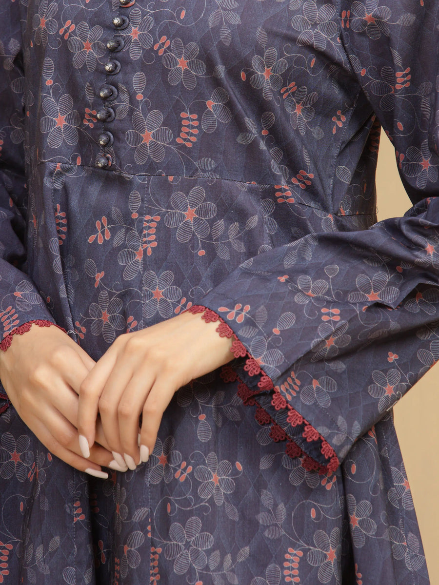 edenrobe Allure Unstitched Printed Khaddar 3Pc Suit EWU5A3-36007