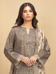 edenrobe Allure Unstitched Printed Khaddar 3Pc Suit EWU5A3-36008