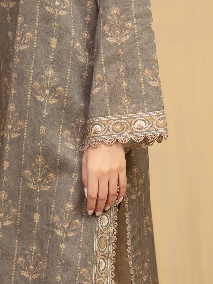 edenrobe Allure Unstitched Printed Khaddar 3Pc Suit EWU5A3-36008
