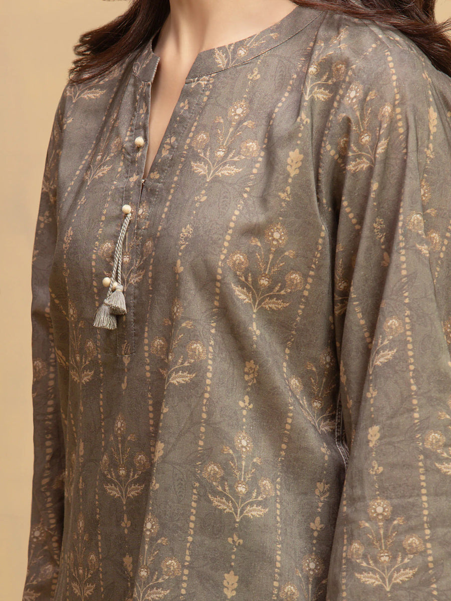 edenrobe Allure Unstitched Printed Khaddar 3Pc Suit EWU5A3-36008