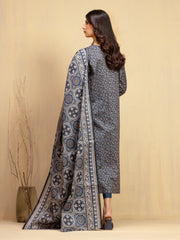 edenrobe Allure Unstitched Printed Khaddar 3Pc Suit EWU5A3-36009