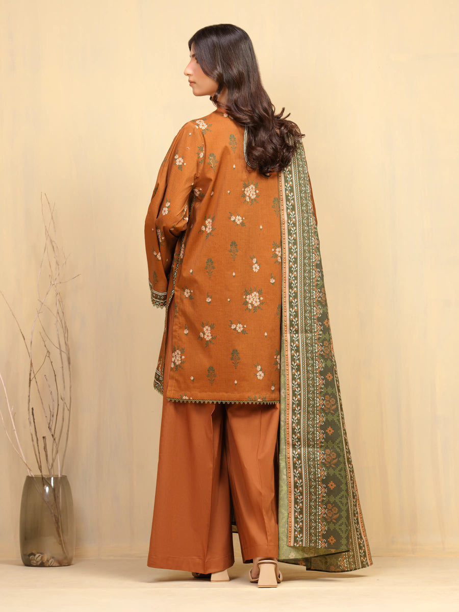 edenrobe Allure Unstitched Printed Khaddar 3Pc Suit EWU5A3-36010