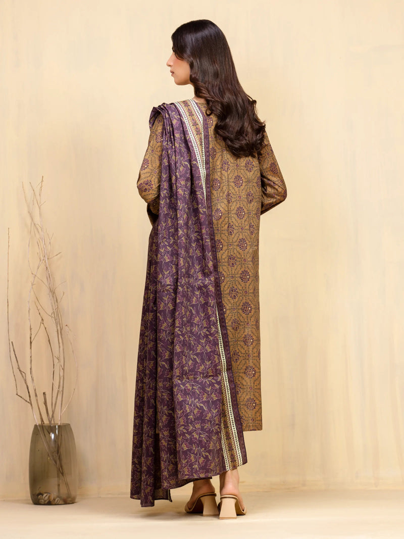 edenrobe Allure Unstitched Printed Khaddar 3Pc Suit EWU5A3-36011