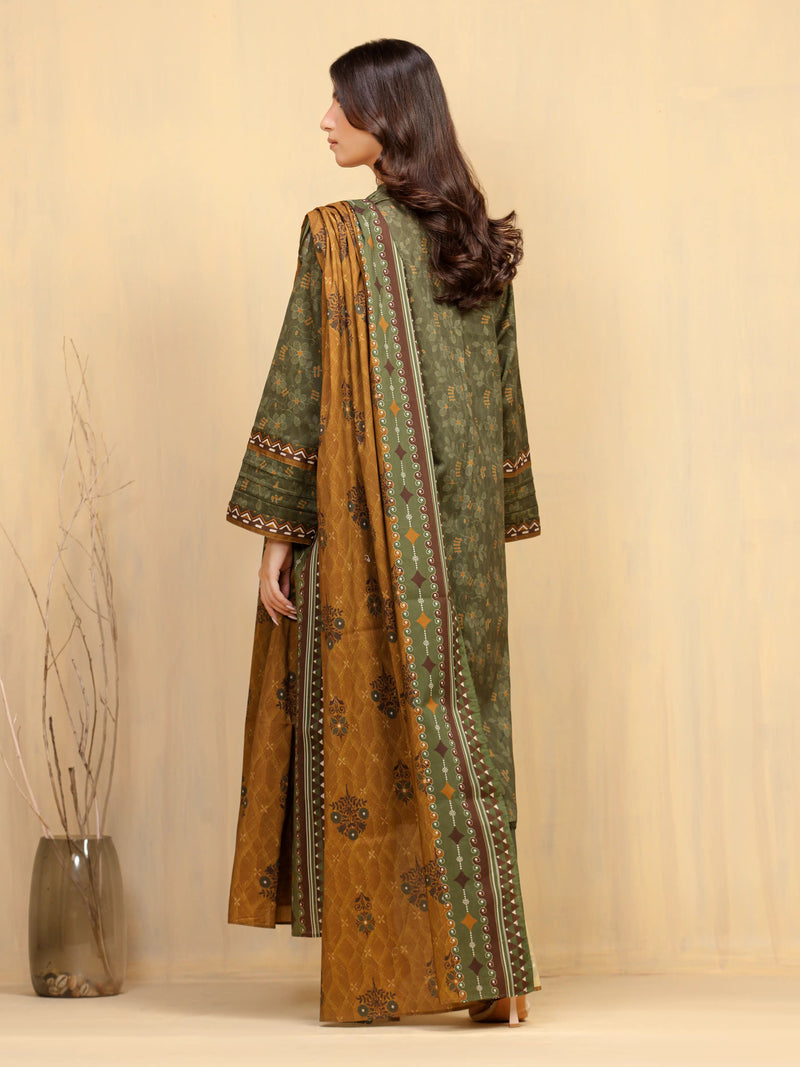 edenrobe Allure Unstitched Printed Khaddar 3Pc Suit EWU5A3-36013