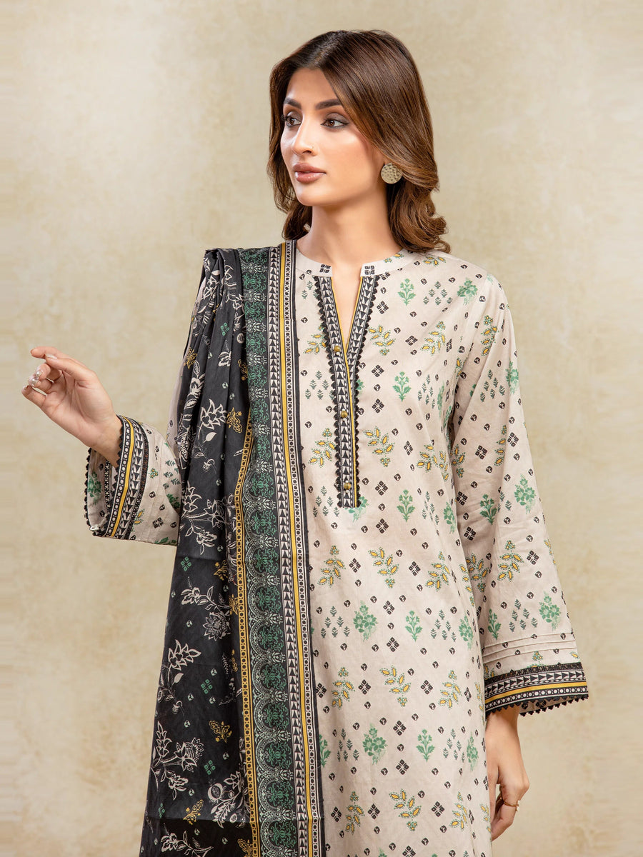 edenrobe Allure Unstitched Printed Khaddar 3Pc Suit EWU5A3-36014