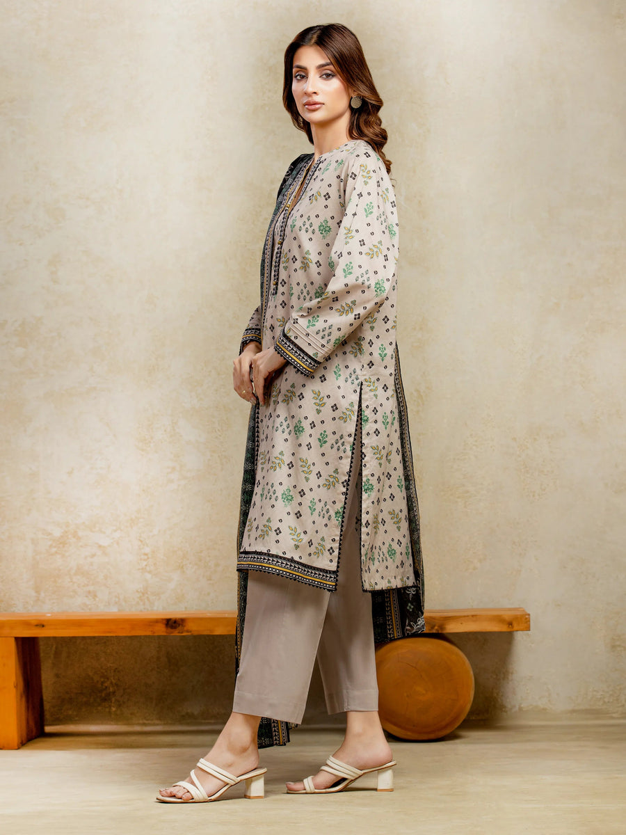 edenrobe Allure Unstitched Printed Khaddar 3Pc Suit EWU5A3-36014