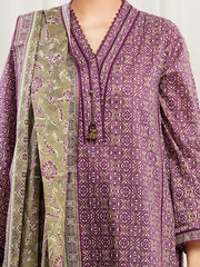 edenrobe Allure Unstitched Printed Khaddar 3Pc Suit EWU5A3-36016