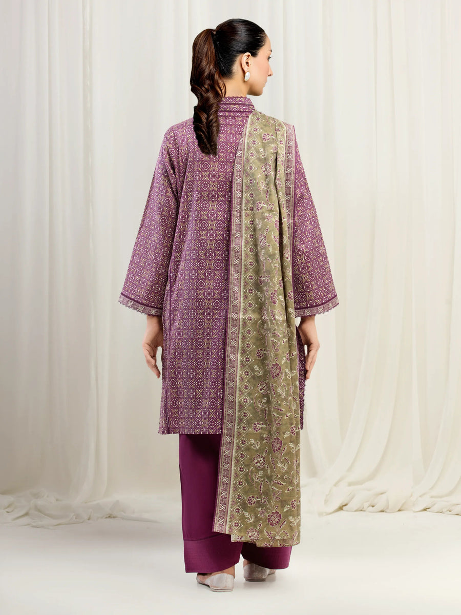 edenrobe Allure Unstitched Printed Khaddar 3Pc Suit EWU5A3-36016