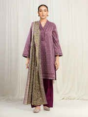 edenrobe Allure Unstitched Printed Khaddar 3Pc Suit EWU5A3-36016