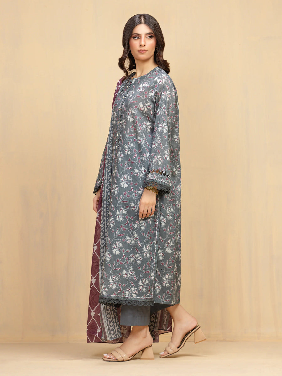 edenrobe Allure Unstitched Printed Khaddar 3Pc Suit EWU5A3-36020