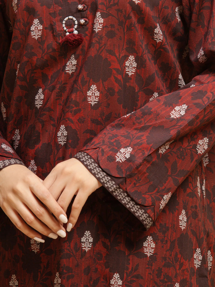 edenrobe Allure Unstitched Printed Khaddar 3Pc Suit EWU5A3-36021