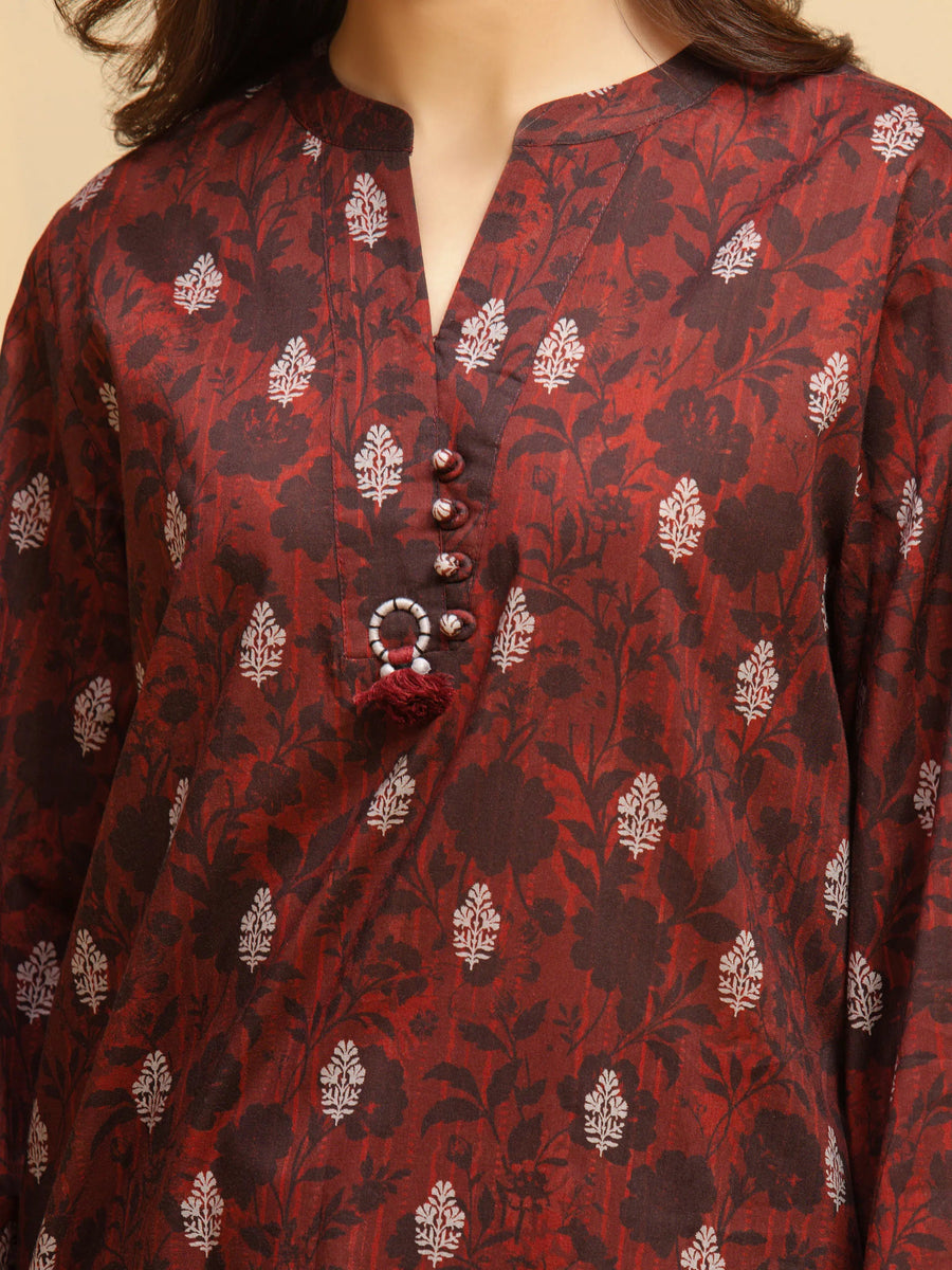 edenrobe Allure Unstitched Printed Khaddar 3Pc Suit EWU5A3-36021