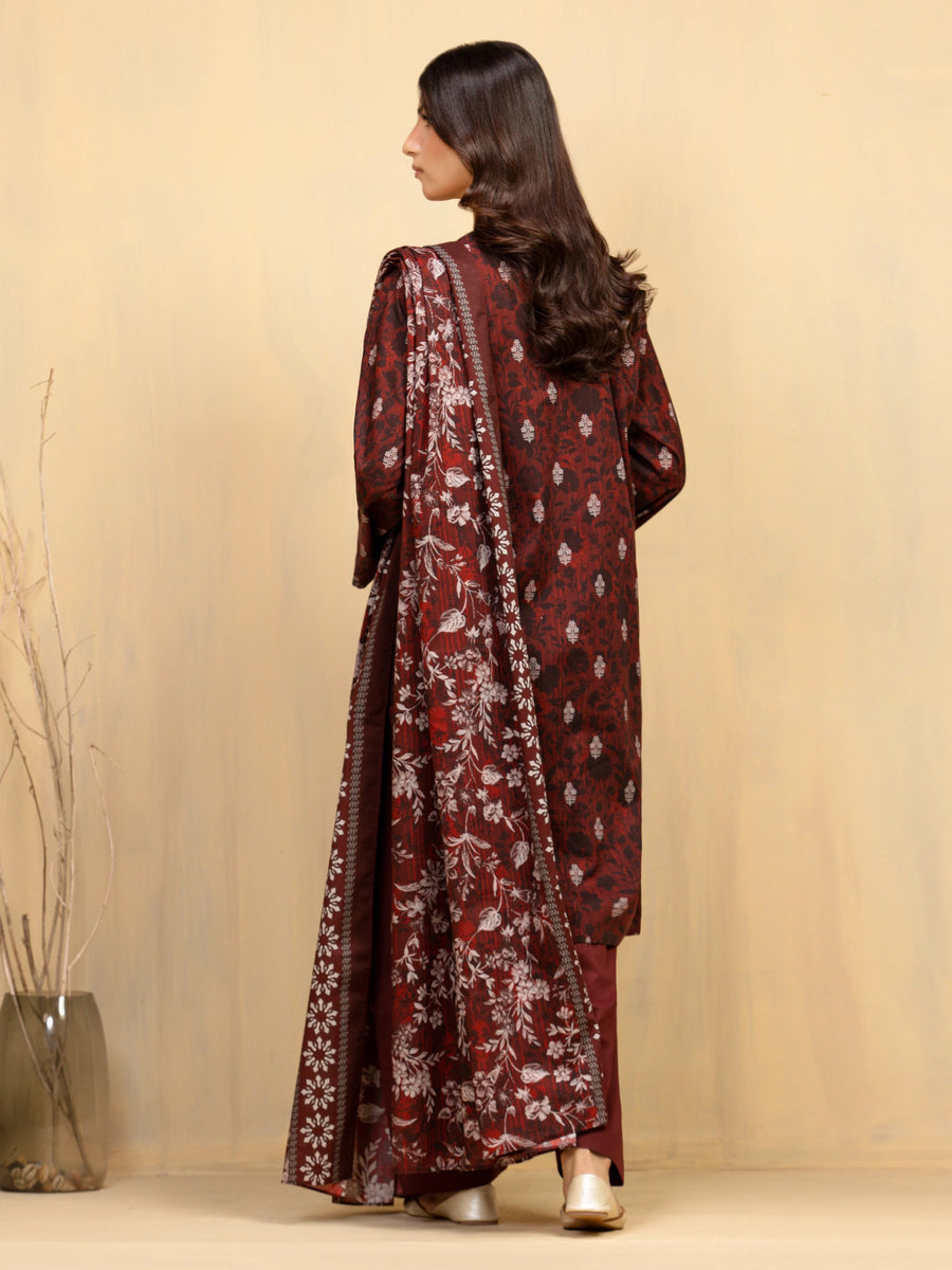edenrobe Allure Unstitched Printed Khaddar 3Pc Suit EWU5A3-36021