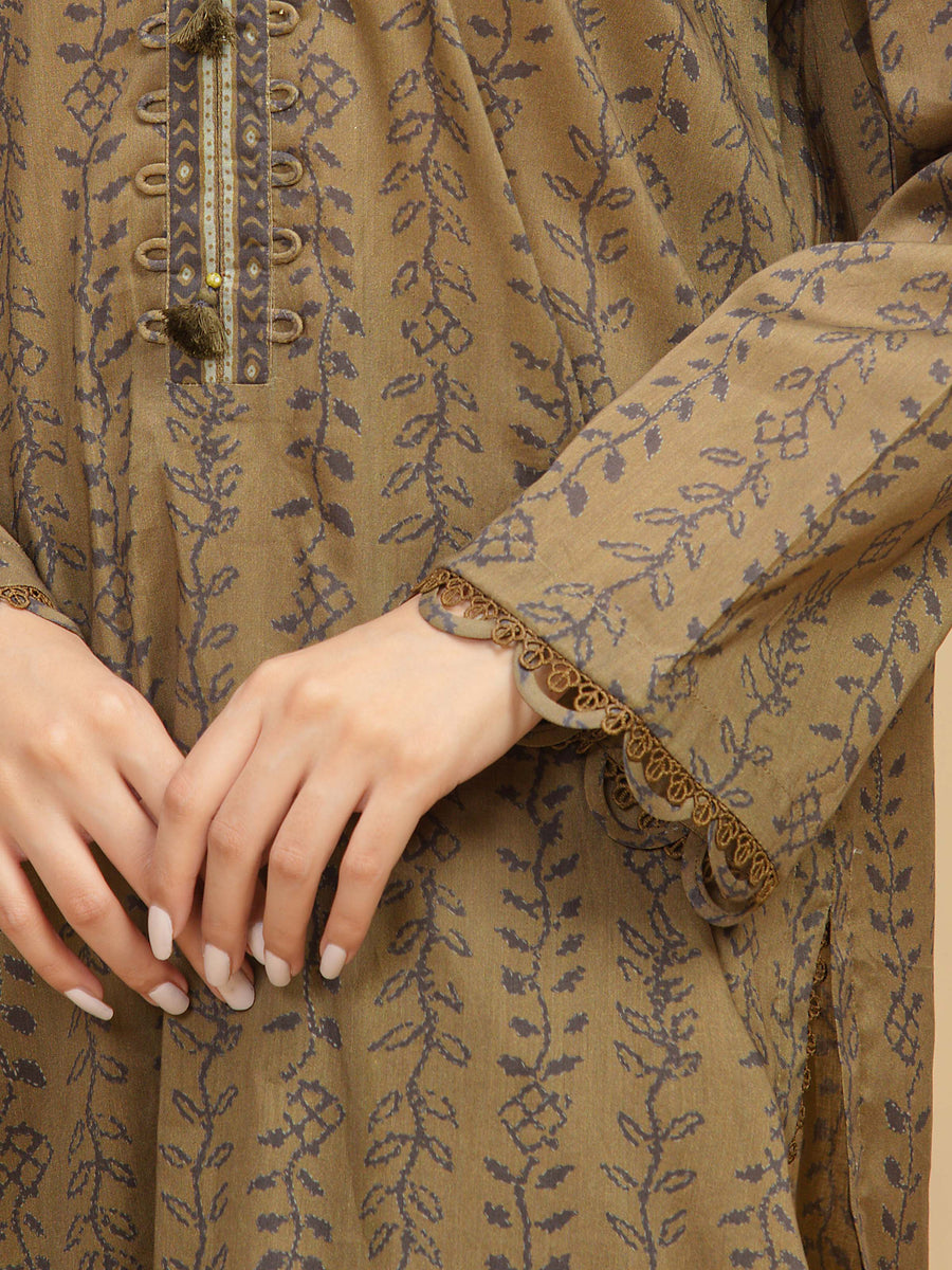 edenrobe Allure Unstitched Printed Khaddar 3Pc Suit EWU5A3-36024