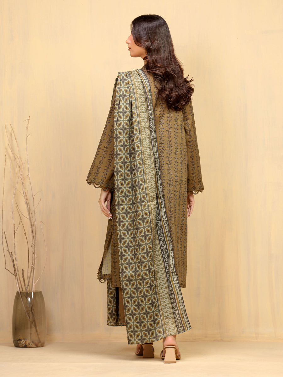 edenrobe Allure Unstitched Printed Khaddar 3Pc Suit EWU5A3-36024