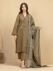 edenrobe Allure Unstitched Printed Khaddar 3Pc Suit EWU5A3-36024