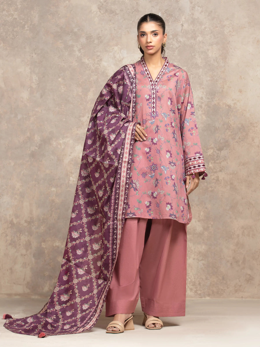 edenrobe Allure Unstitched Printed Khaddar 3Pc Suit EWU5A3-36027