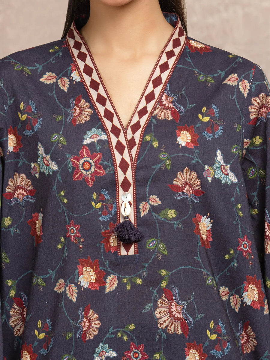 edenrobe Allure Unstitched Printed Khaddar 3Pc Suit EWU5A3-36028