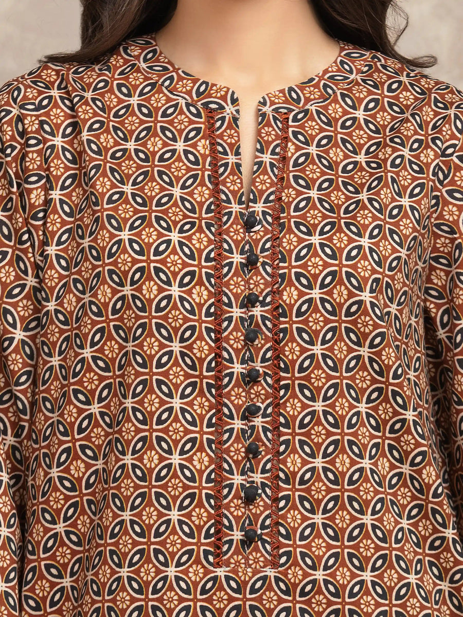 edenrobe Allure Unstitched Printed Khaddar 3Pc Suit EWU5A3-36029