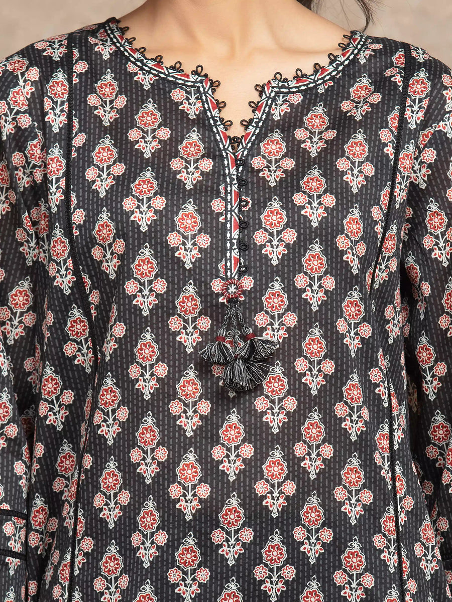edenrobe Allure Unstitched Printed Khaddar 3Pc Suit EWU5A3-36032
