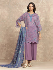 edenrobe Allure Unstitched Printed Khaddar 3Pc Suit EWU5A3-36033