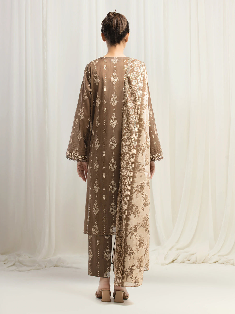 edenrobe Allure Unstitched Printed Khaddar 3Pc Suit EWU5A3-36035