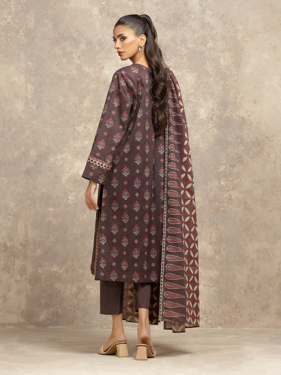 edenrobe Allure Unstitched Printed Khaddar 3Pc Suit EWU5A3-36036