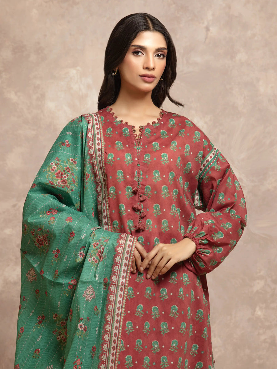 edenrobe Allure Unstitched Printed Khaddar 3Pc Suit EWU5A3-36039