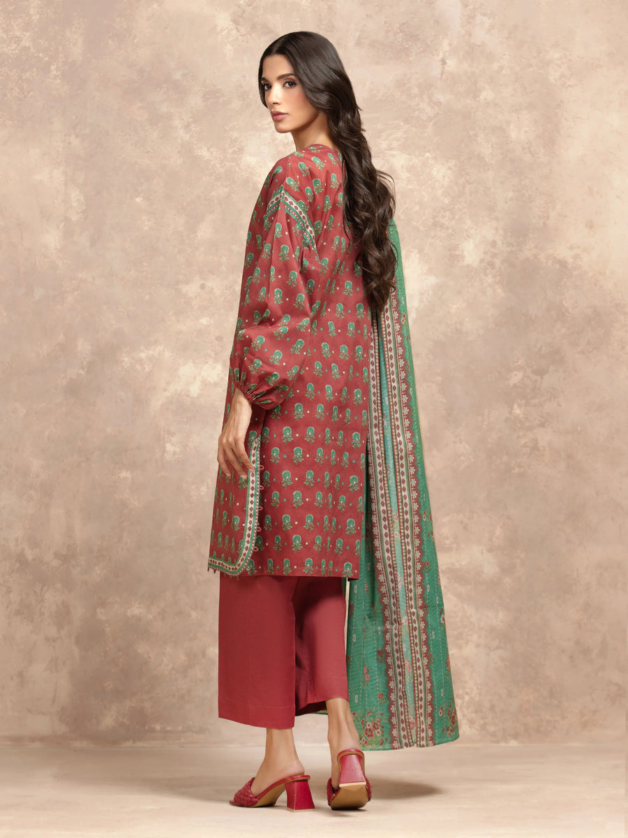 edenrobe Allure Unstitched Printed Khaddar 3Pc Suit EWU5A3-36039