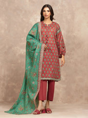 edenrobe Allure Unstitched Printed Khaddar 3Pc Suit EWU5A3-36039