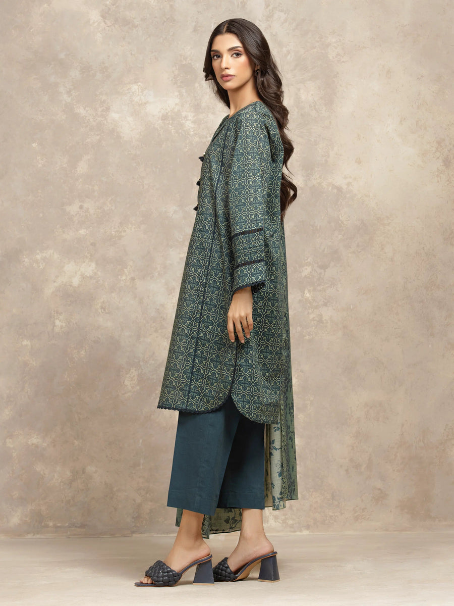 edenrobe Allure Unstitched Printed Khaddar 3Pc Suit EWU5A3-36047