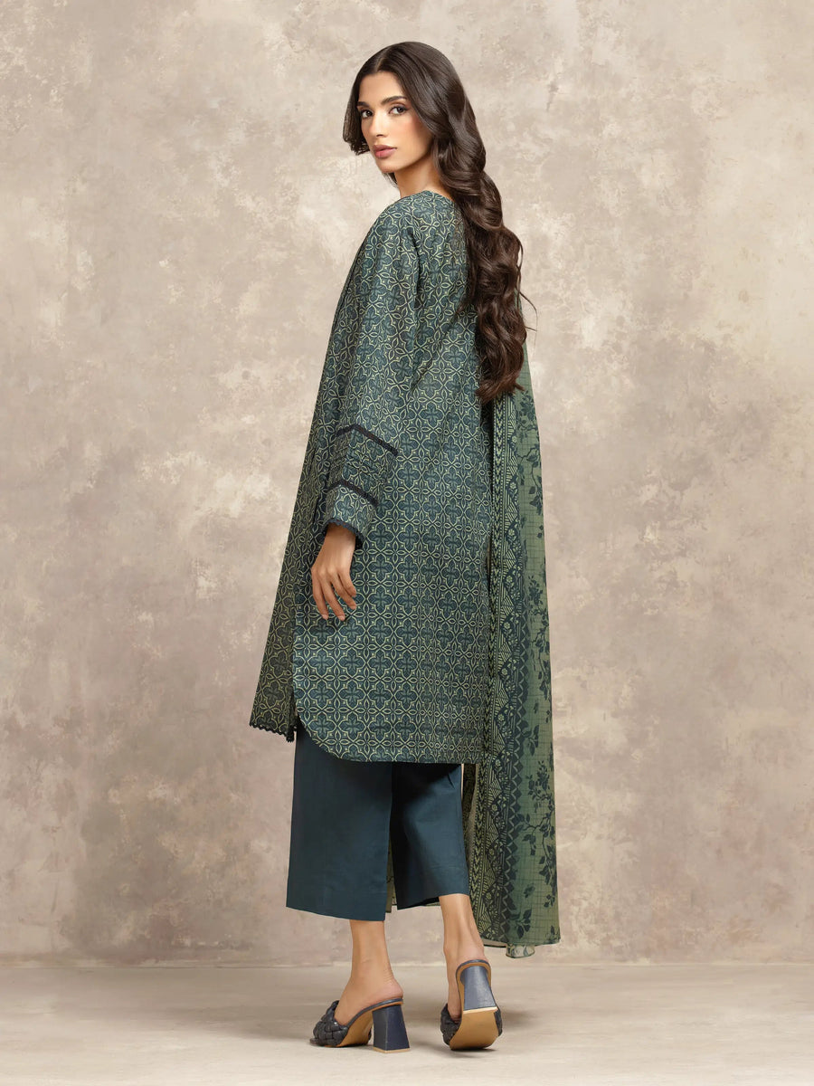edenrobe Allure Unstitched Printed Khaddar 3Pc Suit EWU5A3-36047